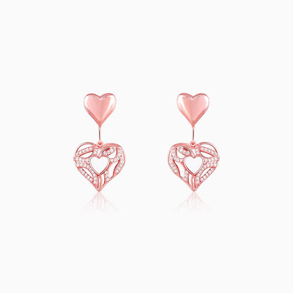 Rose Gold Tender Heartbeat Earrings
