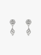 Silver Floral Twist Earrings
