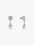 Silver Floral Twist Earrings