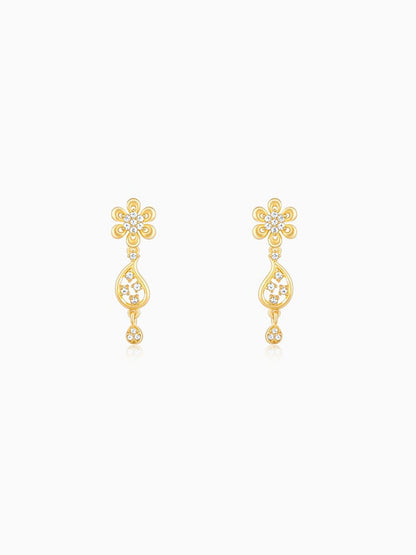 Golden Glorious Flower Earrings
