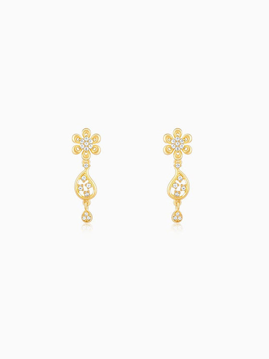 Golden Glorious Flower Earrings