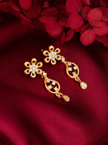 Golden Glorious Flower Earrings