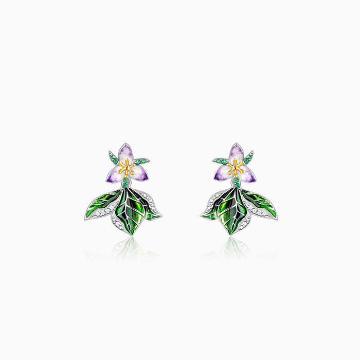 Silver And Gold Trillium Convertible Earrings