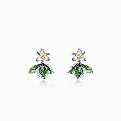 Silver And Gold Trillium Convertible Earrings
