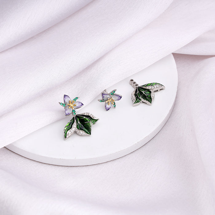 Silver And Gold Trillium Convertible Earrings