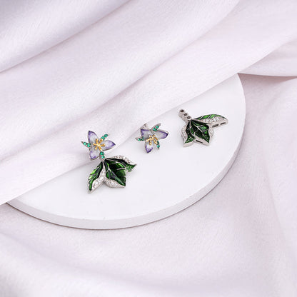 Silver And Gold Trillium Convertible Earrings