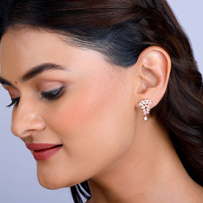Rose Gold Party Wear Earrings