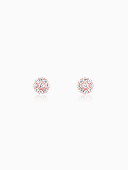 Rose Gold Zircon Eclipse Earrings
