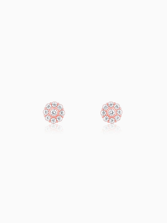 Rose Gold Zircon Eclipse Earrings