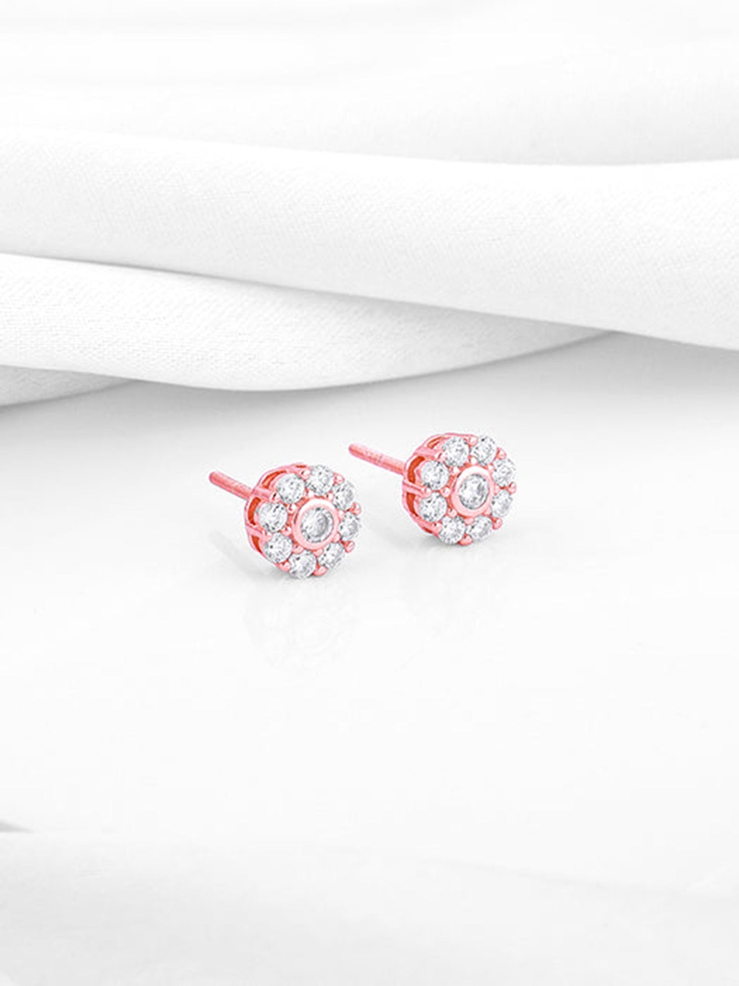 Rose Gold Zircon Eclipse Earrings