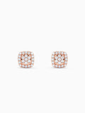 Rose Gold Zirconia Square Earrings