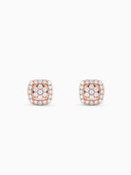 Rose Gold Zirconia Square Earrings