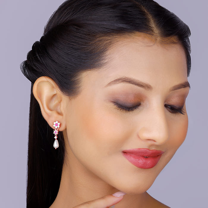 Rose Gold Flower Power Earrings