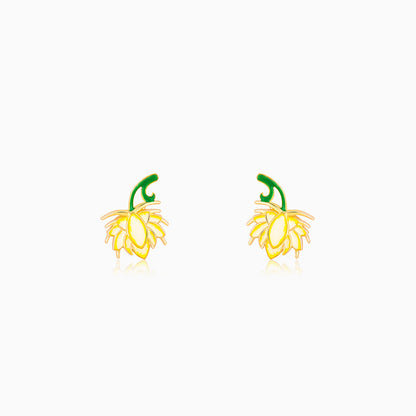 Golden Bewitching Brahma Kamal Convertible Earrings