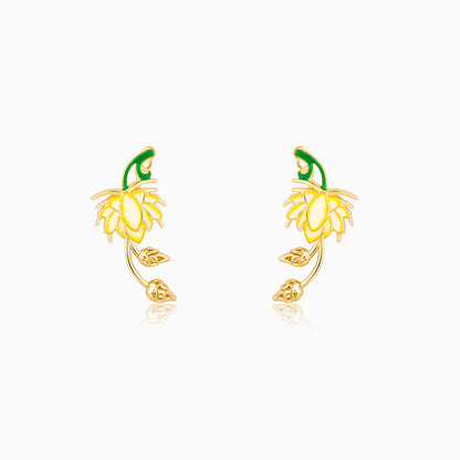 Golden Bewitching Brahma Kamal Convertible Earrings