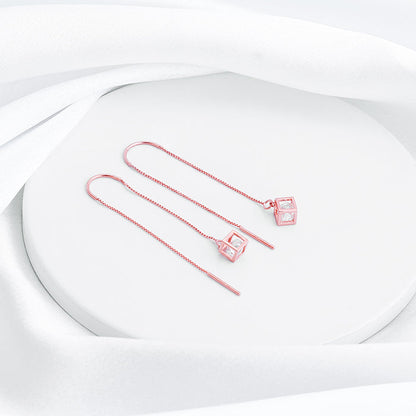 Rose Gold Cubic Crystal Earrings