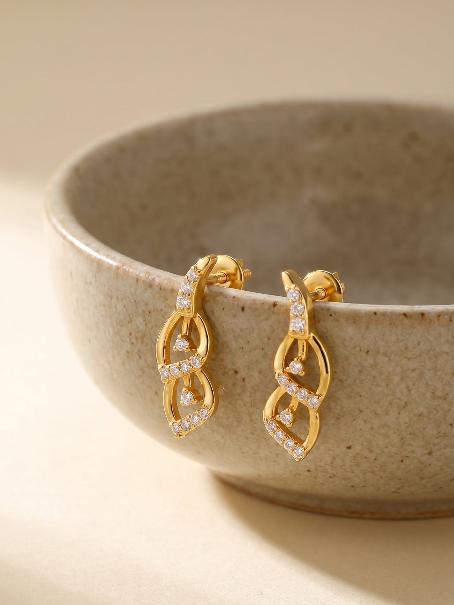Golden Tiered Shine Earrings