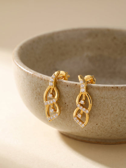 Golden Tiered Shine Earrings