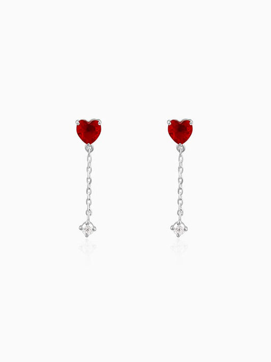 Silver Heart Drop Danglers