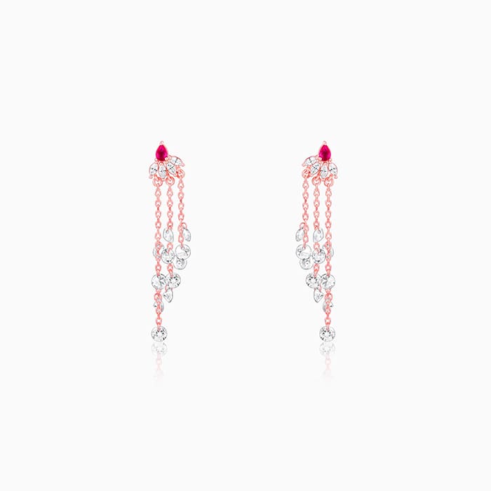 Rose Gold Love in Rain Dangler Earrings