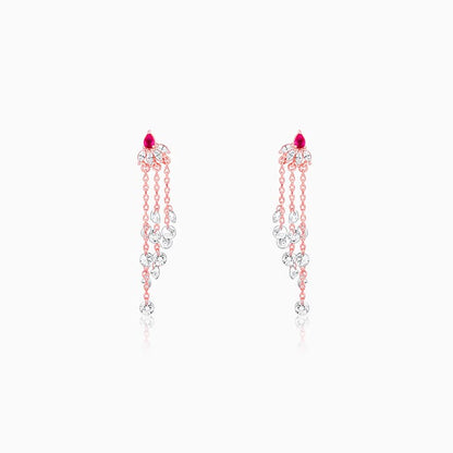 Rose Gold Love in Rain Dangler Earrings
