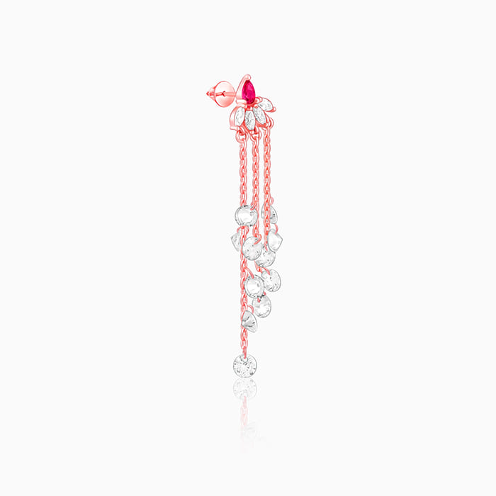 Rose Gold Love in Rain Dangler Earrings