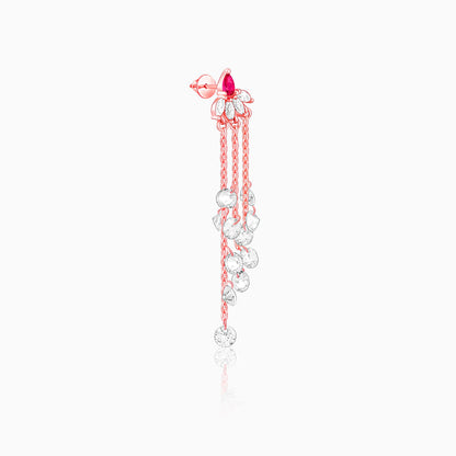 Rose Gold Love in Rain Dangler Earrings