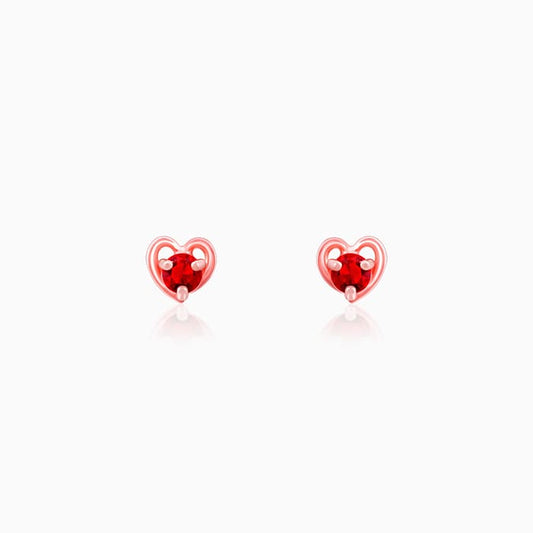 Rose Gold Cute Love Studs
