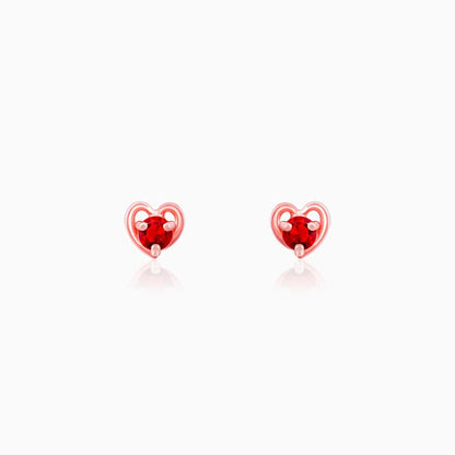 Rose Gold Cute Love Studs