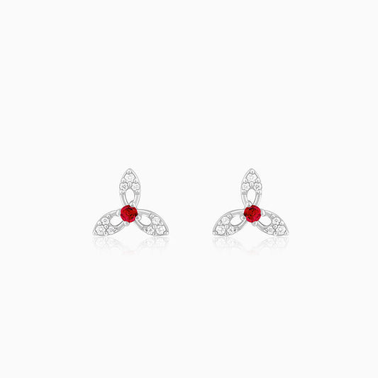 Silver Heart in Heart Earrings