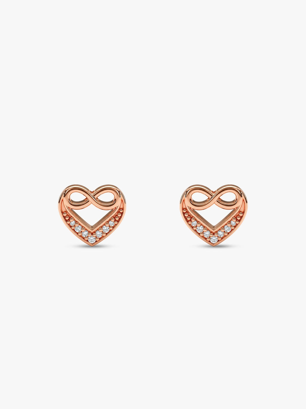 Rose Gold Infinite Love In Heart Earrings