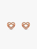 Rose Gold Infinite Love In Heart Earrings