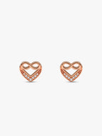 Rose Gold Infinite Love In Heart Earrings