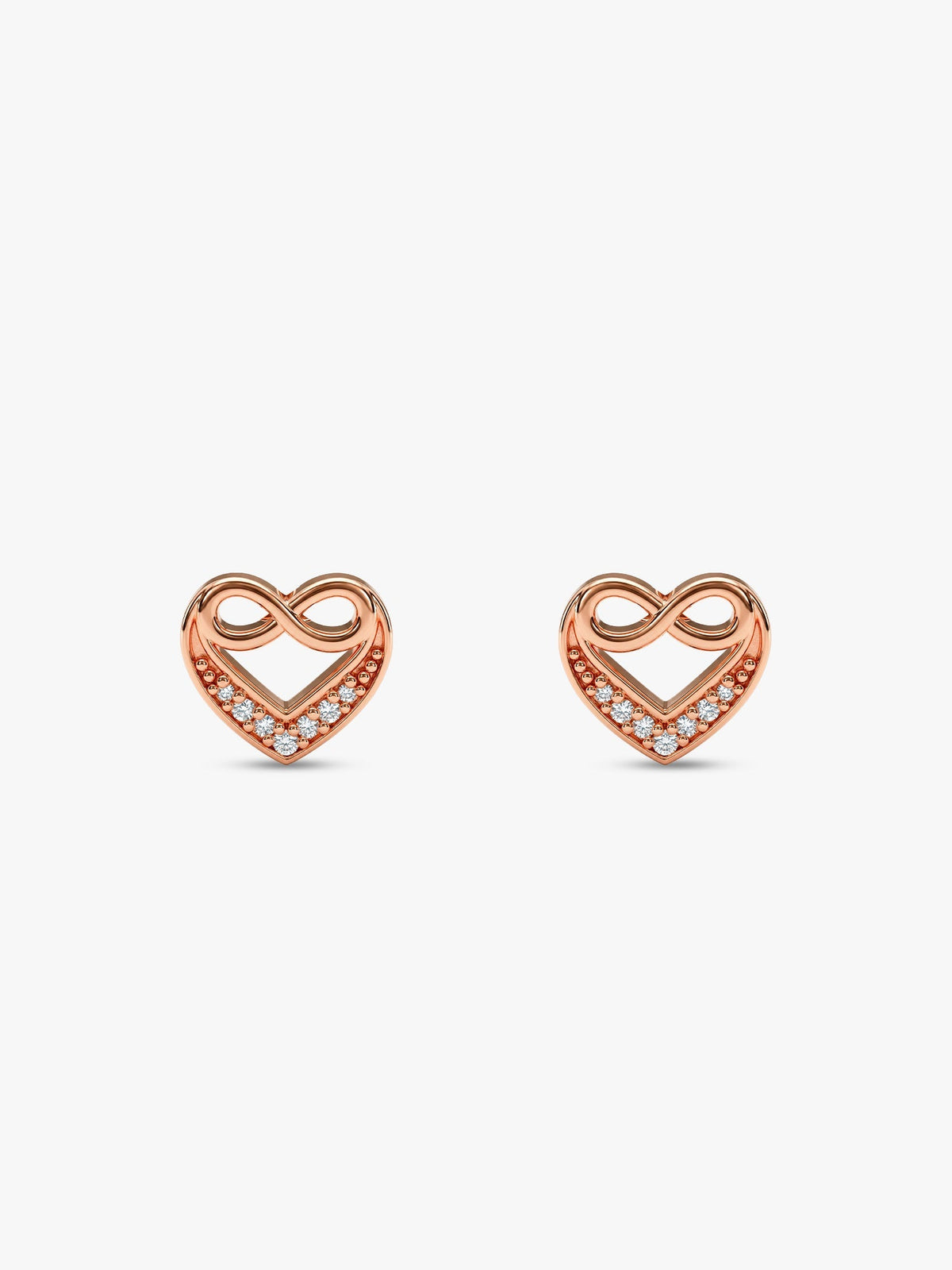Rose Gold Infinite Love In Heart Earrings