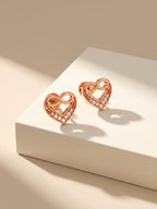 Rose Gold Infinite Love In Heart Earrings