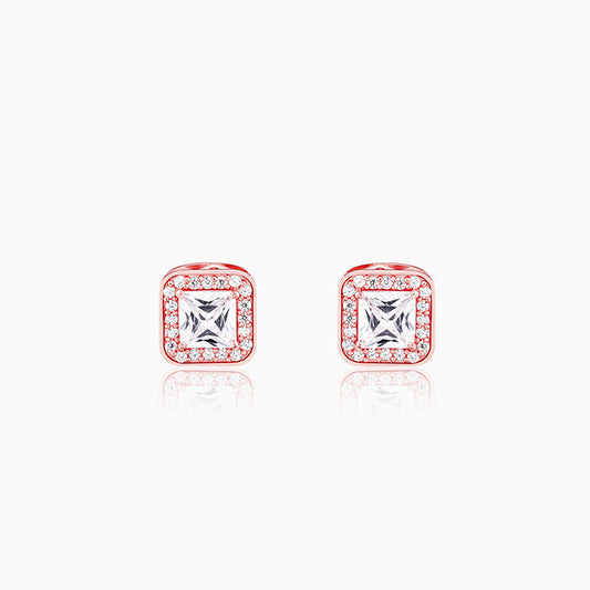 Rose Gold Love Square Earrings