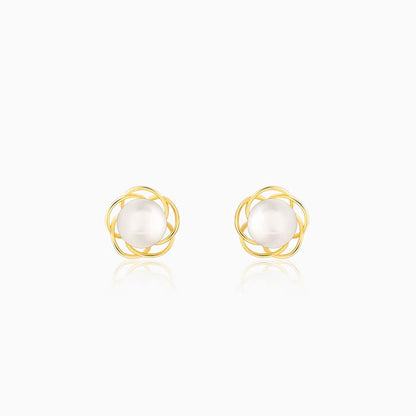 Golden Nested Pearl Earrings