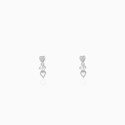 Silver Silly Heart Earrings