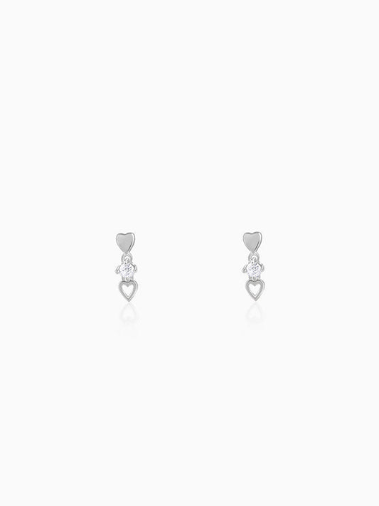 Silver Silly Heart Earrings