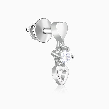 Silver Silly Heart Earrings