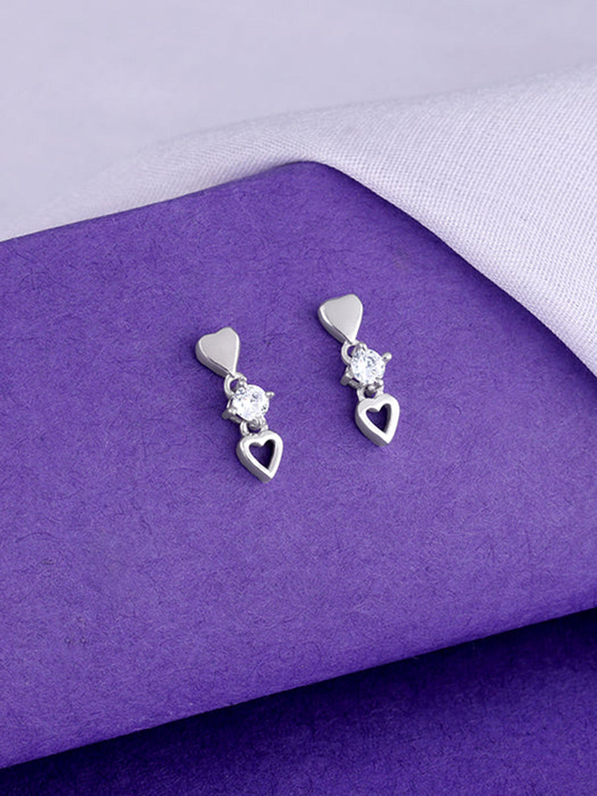 Silver Silly Heart Earrings