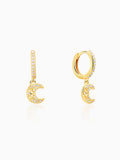 Golden Beautiful Moon Hoop Earrings