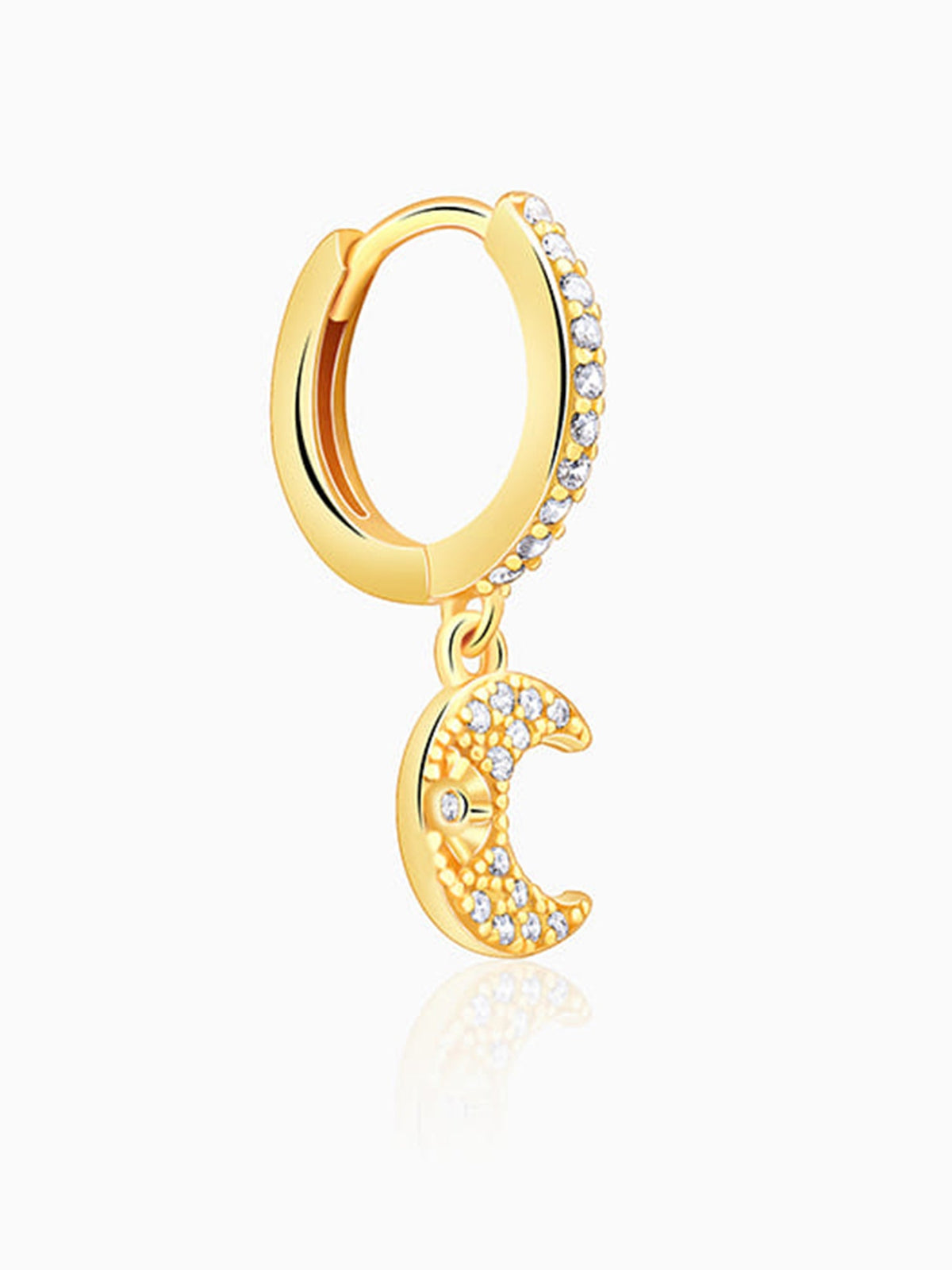 Golden Beautiful Moon Hoop Earrings