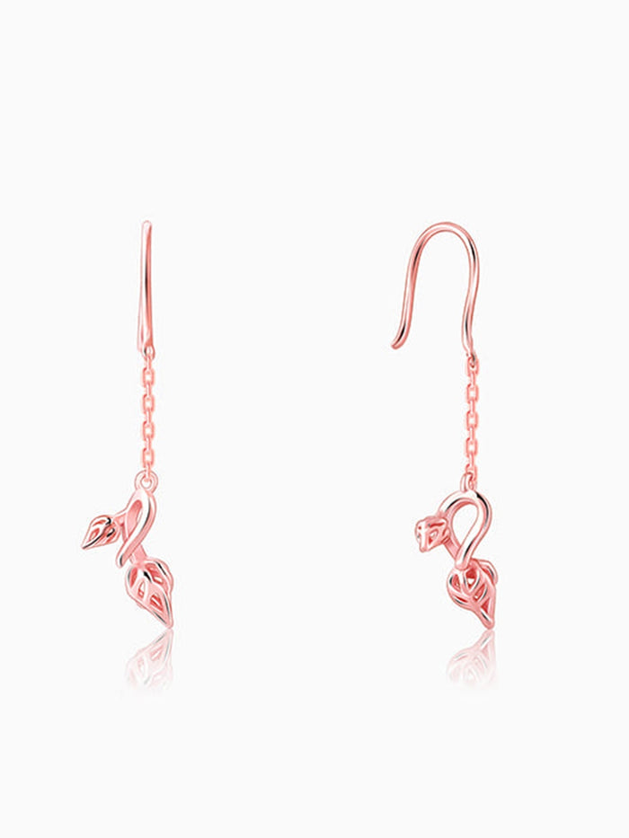 Rose Gold Brahma Kamal Bud Earrings