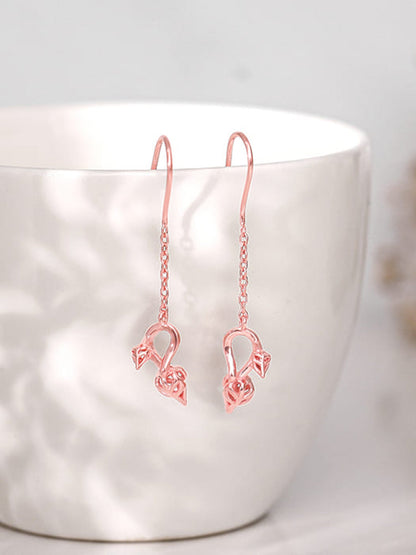Rose Gold Brahma Kamal Bud Earrings