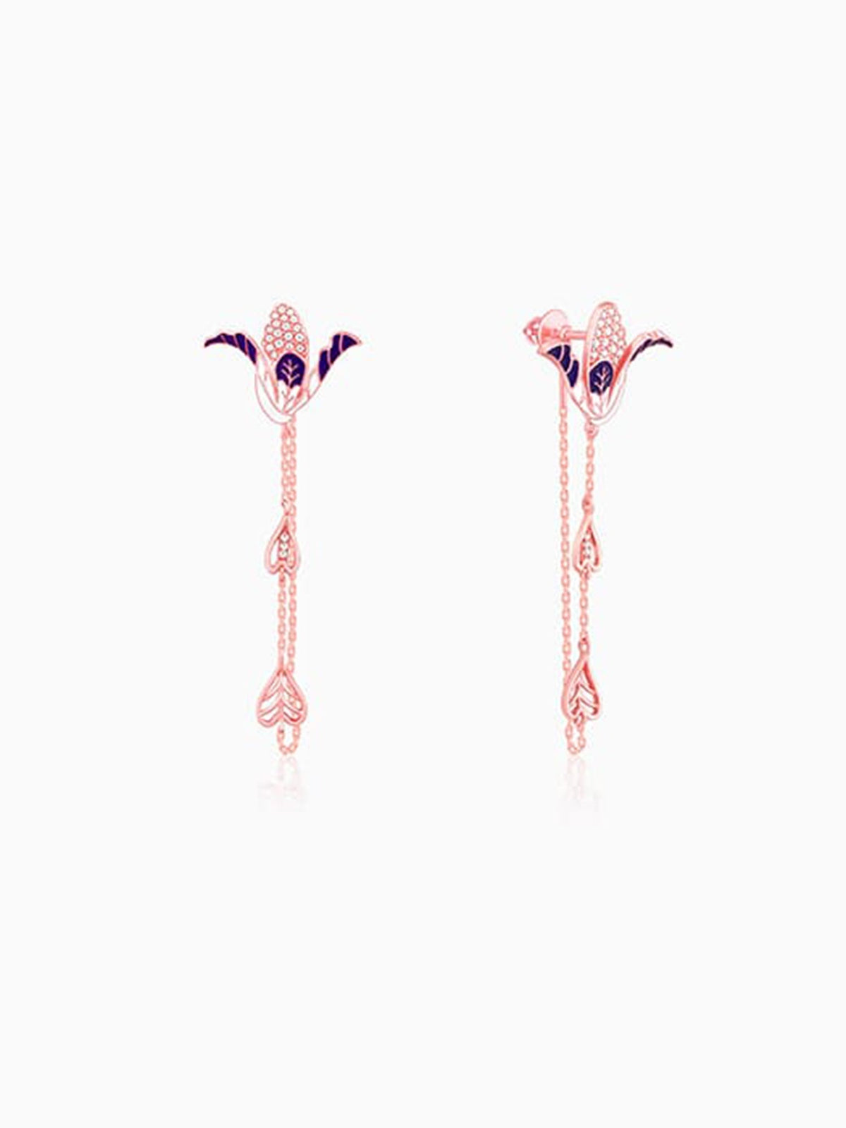 Rose Gold Shy Ebony Earrings