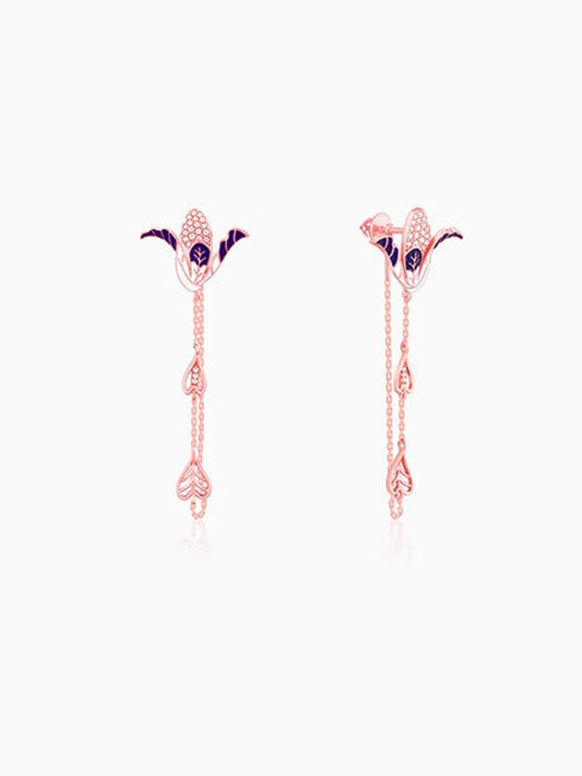 Rose Gold Shy Ebony Earrings