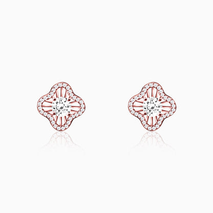 Rose Gold Flower Blossom Earrings