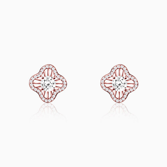 Rose Gold Flower Blossom Earrings