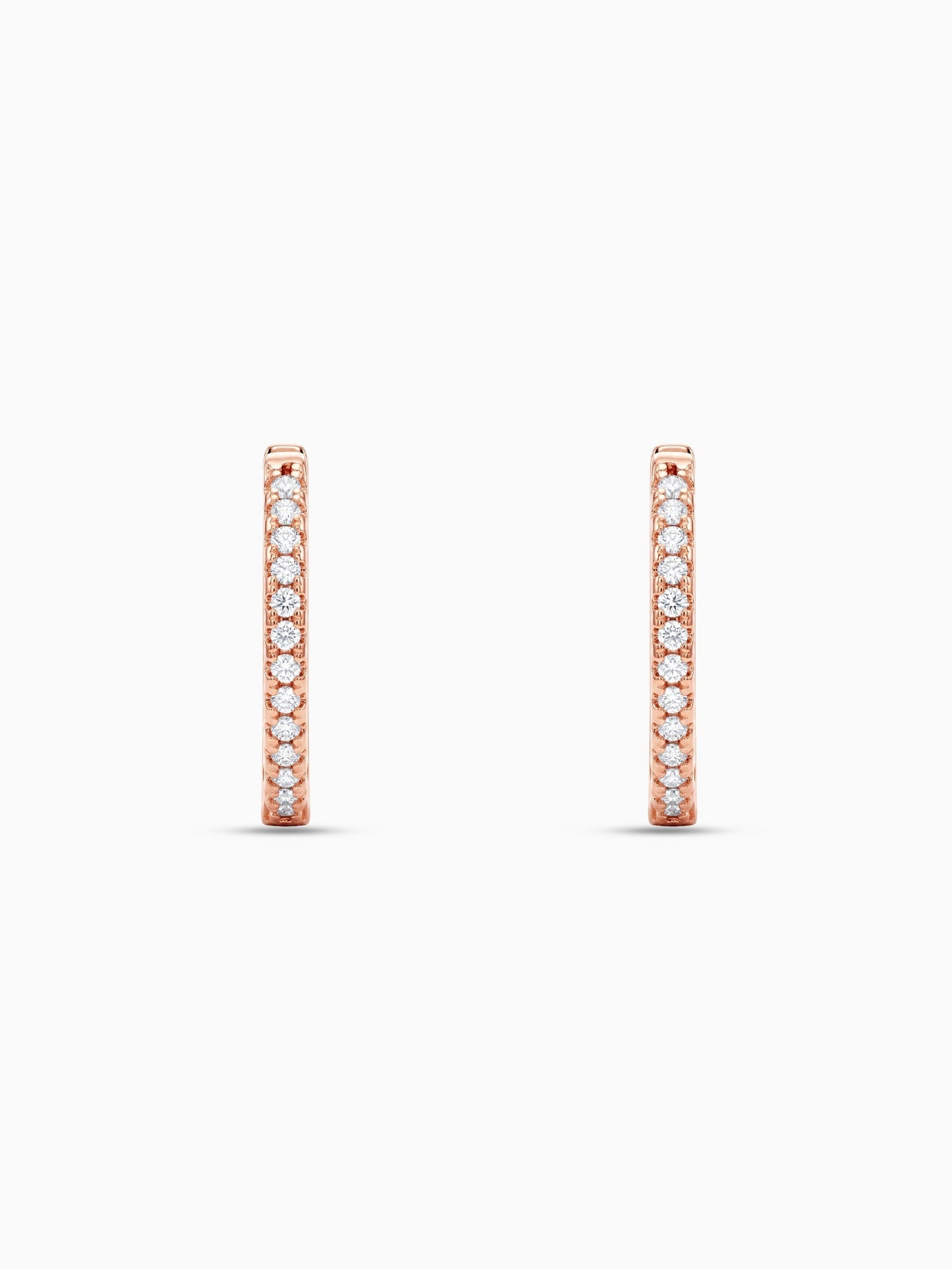Rose Gold Shining Hoop Earrings